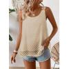 imageWomens Tank Tops Flowy Sleeveless Summer Boho Tank Top for Women Casual Crewneck Strap Lace Camisole ShirtsApricot1