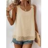 imageWomens Tank Tops Flowy Sleeveless Summer Boho Tank Top for Women Casual Crewneck Strap Lace Camisole ShirtsApricot1