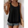 imageWomens Tank Tops Flowy Sleeveless Summer Boho Tank Top for Women Casual Crewneck Strap Lace Camisole ShirtsBlack