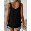 imageWomens Tank Tops Flowy Sleeveless Summer Boho Tank Top for Women Casual Crewneck Strap Lace Camisole ShirtsBlack
