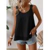 imageWomens Tank Tops Flowy Sleeveless Summer Boho Tank Top for Women Casual Crewneck Strap Lace Camisole ShirtsBlack