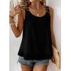 imageWomens Tank Tops Flowy Sleeveless Summer Boho Tank Top for Women Casual Crewneck Strap Lace Camisole ShirtsBlack1