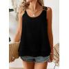 imageWomens Tank Tops Flowy Sleeveless Summer Boho Tank Top for Women Casual Crewneck Strap Lace Camisole ShirtsBlack1
