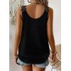 imageWomens Tank Tops Flowy Sleeveless Summer Boho Tank Top for Women Casual Crewneck Strap Lace Camisole ShirtsBlack1