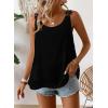 imageWomens Tank Tops Flowy Sleeveless Summer Boho Tank Top for Women Casual Crewneck Strap Lace Camisole ShirtsBlack1