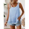 imageWomens Tank Tops Flowy Sleeveless Summer Boho Tank Top for Women Casual Crewneck Strap Lace Camisole ShirtsBlue1