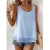 imageWomens Tank Tops Flowy Sleeveless Summer Boho Tank Top for Women Casual Crewneck Strap Lace Camisole ShirtsBlue1