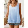 imageWomens Tank Tops Flowy Sleeveless Summer Boho Tank Top for Women Casual Crewneck Strap Lace Camisole ShirtsBlue1