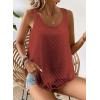 imageWomens Tank Tops Flowy Sleeveless Summer Boho Tank Top for Women Casual Crewneck Strap Lace Camisole ShirtsBrick Red1