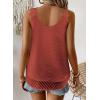 imageWomens Tank Tops Flowy Sleeveless Summer Boho Tank Top for Women Casual Crewneck Strap Lace Camisole ShirtsBrick Red1