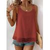 imageWomens Tank Tops Flowy Sleeveless Summer Boho Tank Top for Women Casual Crewneck Strap Lace Camisole ShirtsBrick Red1