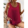 imageWomens Tank Tops Flowy Sleeveless Summer Boho Tank Top for Women Casual Crewneck Strap Lace Camisole ShirtsBurgundy1