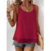 imageWomens Tank Tops Flowy Sleeveless Summer Boho Tank Top for Women Casual Crewneck Strap Lace Camisole ShirtsBurgundy1