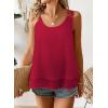 imageWomens Tank Tops Flowy Sleeveless Summer Boho Tank Top for Women Casual Crewneck Strap Lace Camisole ShirtsBurgundy1
