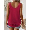 imageWomens Tank Tops Flowy Sleeveless Summer Boho Tank Top for Women Casual Crewneck Strap Lace Camisole ShirtsBurgundy1