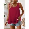 imageWomens Tank Tops Flowy Sleeveless Summer Boho Tank Top for Women Casual Crewneck Strap Lace Camisole ShirtsBurgundy1