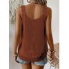 imageWomens Tank Tops Flowy Sleeveless Summer Boho Tank Top for Women Casual Crewneck Strap Lace Camisole ShirtsCaramel