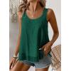 imageWomens Tank Tops Flowy Sleeveless Summer Boho Tank Top for Women Casual Crewneck Strap Lace Camisole ShirtsDark Green