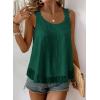 imageWomens Tank Tops Flowy Sleeveless Summer Boho Tank Top for Women Casual Crewneck Strap Lace Camisole ShirtsDark Green