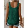 imageWomens Tank Tops Flowy Sleeveless Summer Boho Tank Top for Women Casual Crewneck Strap Lace Camisole ShirtsDark Green