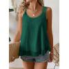 imageWomens Tank Tops Flowy Sleeveless Summer Boho Tank Top for Women Casual Crewneck Strap Lace Camisole ShirtsDark Green