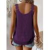 imageWomens Tank Tops Flowy Sleeveless Summer Boho Tank Top for Women Casual Crewneck Strap Lace Camisole ShirtsDark Purple