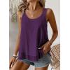 imageWomens Tank Tops Flowy Sleeveless Summer Boho Tank Top for Women Casual Crewneck Strap Lace Camisole ShirtsDark Purple