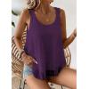 imageWomens Tank Tops Flowy Sleeveless Summer Boho Tank Top for Women Casual Crewneck Strap Lace Camisole ShirtsDark Purple