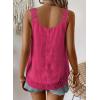 imageWomens Tank Tops Flowy Sleeveless Summer Boho Tank Top for Women Casual Crewneck Strap Lace Camisole ShirtsHot Pink