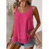 imageWomens Tank Tops Flowy Sleeveless Summer Boho Tank Top for Women Casual Crewneck Strap Lace Camisole ShirtsHot Pink
