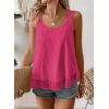 imageWomens Tank Tops Flowy Sleeveless Summer Boho Tank Top for Women Casual Crewneck Strap Lace Camisole ShirtsHot Pink