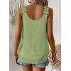 imageWomens Tank Tops Flowy Sleeveless Summer Boho Tank Top for Women Casual Crewneck Strap Lace Camisole ShirtsLight Green