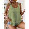 imageWomens Tank Tops Flowy Sleeveless Summer Boho Tank Top for Women Casual Crewneck Strap Lace Camisole ShirtsLight Green