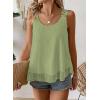 imageWomens Tank Tops Flowy Sleeveless Summer Boho Tank Top for Women Casual Crewneck Strap Lace Camisole ShirtsLight Green