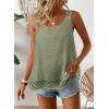 imageWomens Tank Tops Flowy Sleeveless Summer Boho Tank Top for Women Casual Crewneck Strap Lace Camisole ShirtsLight Green1