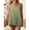 imageWomens Tank Tops Flowy Sleeveless Summer Boho Tank Top for Women Casual Crewneck Strap Lace Camisole ShirtsLight Green1
