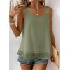 imageWomens Tank Tops Flowy Sleeveless Summer Boho Tank Top for Women Casual Crewneck Strap Lace Camisole ShirtsLight Green1