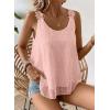 imageWomens Tank Tops Flowy Sleeveless Summer Boho Tank Top for Women Casual Crewneck Strap Lace Camisole ShirtsLight Pink