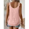 imageWomens Tank Tops Flowy Sleeveless Summer Boho Tank Top for Women Casual Crewneck Strap Lace Camisole ShirtsLight Pink