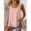 imageWomens Tank Tops Flowy Sleeveless Summer Boho Tank Top for Women Casual Crewneck Strap Lace Camisole ShirtsLight Pink
