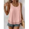 imageWomens Tank Tops Flowy Sleeveless Summer Boho Tank Top for Women Casual Crewneck Strap Lace Camisole ShirtsLight Pink