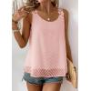 imageWomens Tank Tops Flowy Sleeveless Summer Boho Tank Top for Women Casual Crewneck Strap Lace Camisole ShirtsLight Pink1