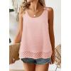 imageWomens Tank Tops Flowy Sleeveless Summer Boho Tank Top for Women Casual Crewneck Strap Lace Camisole ShirtsLight Pink1