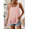 imageWomens Tank Tops Flowy Sleeveless Summer Boho Tank Top for Women Casual Crewneck Strap Lace Camisole ShirtsLight Pink1