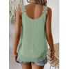 imageWomens Tank Tops Flowy Sleeveless Summer Boho Tank Top for Women Casual Crewneck Strap Lace Camisole ShirtsMint Green