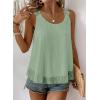 imageWomens Tank Tops Flowy Sleeveless Summer Boho Tank Top for Women Casual Crewneck Strap Lace Camisole ShirtsMint Green