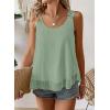 imageWomens Tank Tops Flowy Sleeveless Summer Boho Tank Top for Women Casual Crewneck Strap Lace Camisole ShirtsMint Green
