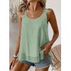 imageWomens Tank Tops Flowy Sleeveless Summer Boho Tank Top for Women Casual Crewneck Strap Lace Camisole ShirtsMint Green