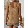 imageWomens Tank Tops Flowy Sleeveless Summer Boho Tank Top for Women Casual Crewneck Strap Lace Camisole ShirtsMocha