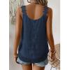 imageWomens Tank Tops Flowy Sleeveless Summer Boho Tank Top for Women Casual Crewneck Strap Lace Camisole ShirtsNavy Blue
